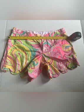 Lilly Pulitzer Pink, Yellow & Green Scallop Hem Printed Shorts